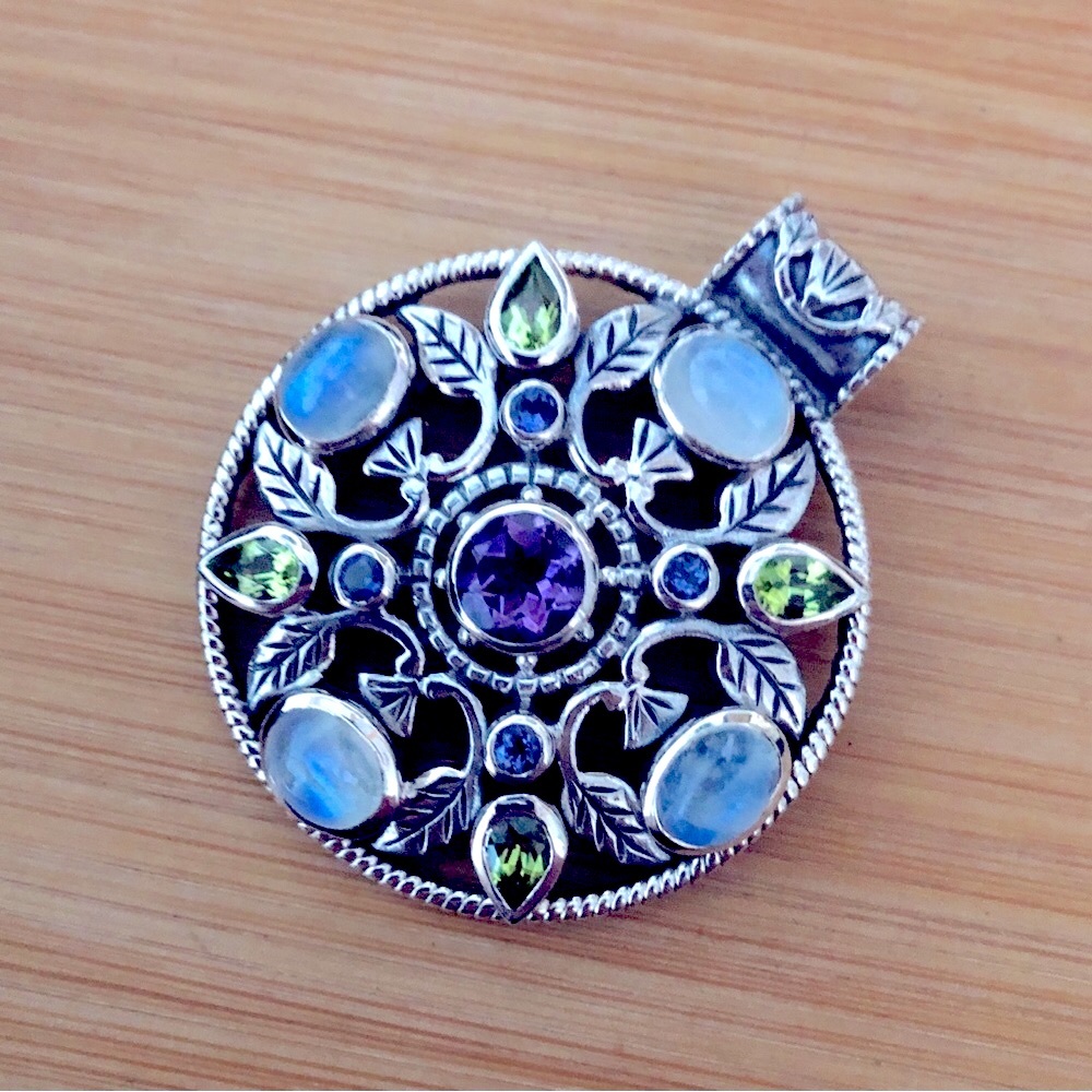 $89 Doug Paulus Estate Drop Pendant marked dp 925 India - Picture 5 of 6